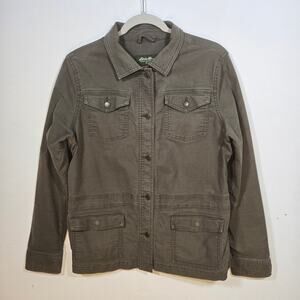 Womens Eddie Bauer Military Green Utility Jacket Size Large.